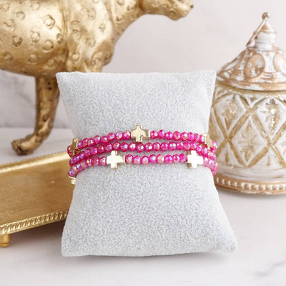 Mini Sideways Cross Bracelet stack