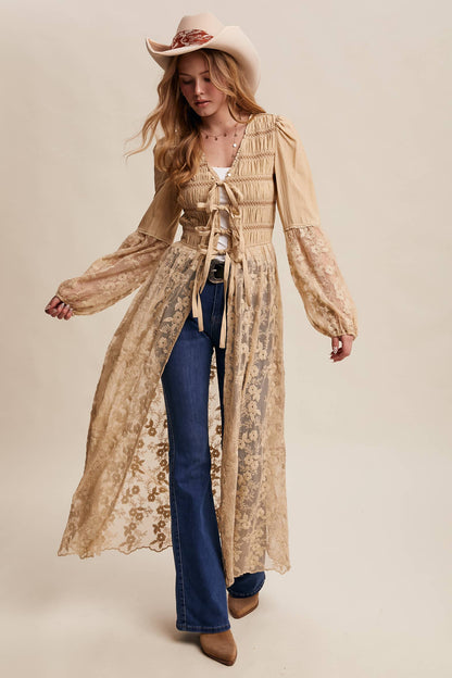 Embroidered Maxi Kimono