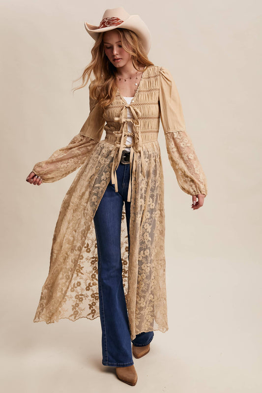 Embroidered Maxi Kimono