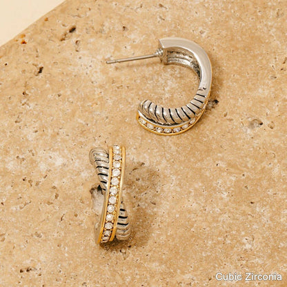 Two Tone Hoop Earrings