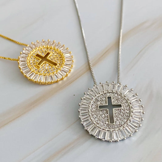 Circle Cross Necklace