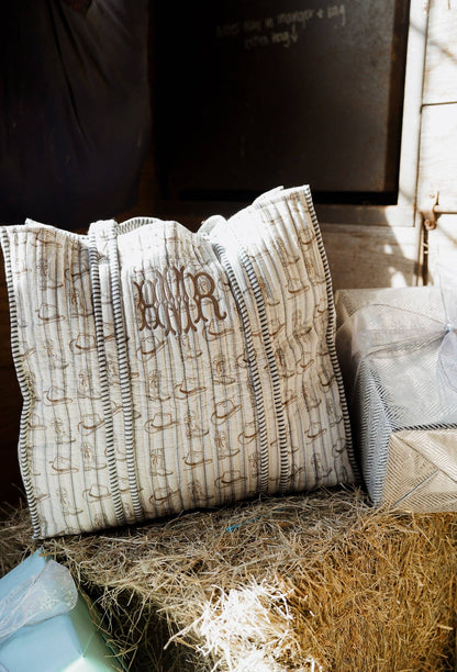 Western Blues Quilted Tote Bag