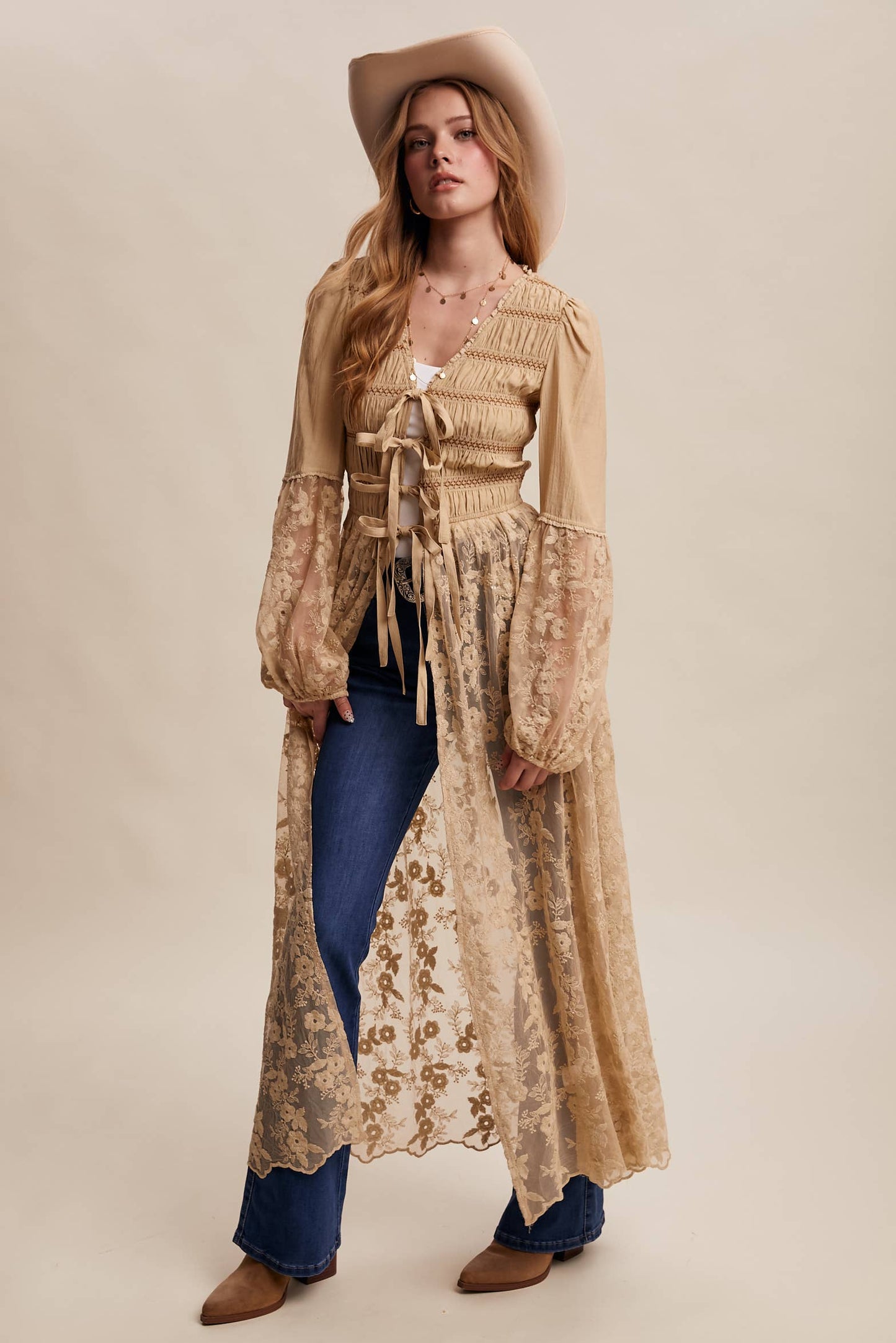 Embroidered Maxi Kimono