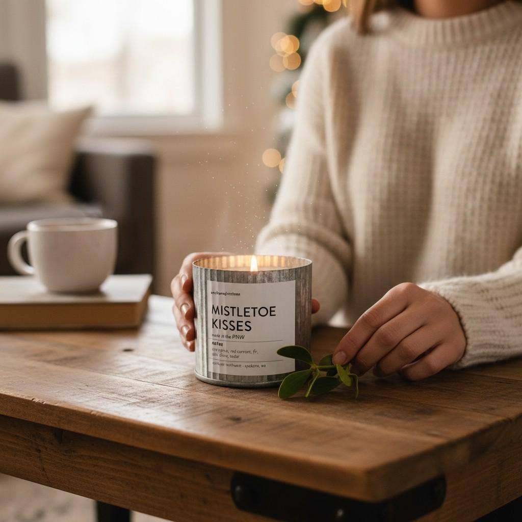 Mountainside Wood Wick Candle, Rustic Farmhouse Decor