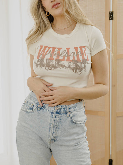 Willie Nelson Horse Cropped Tee
