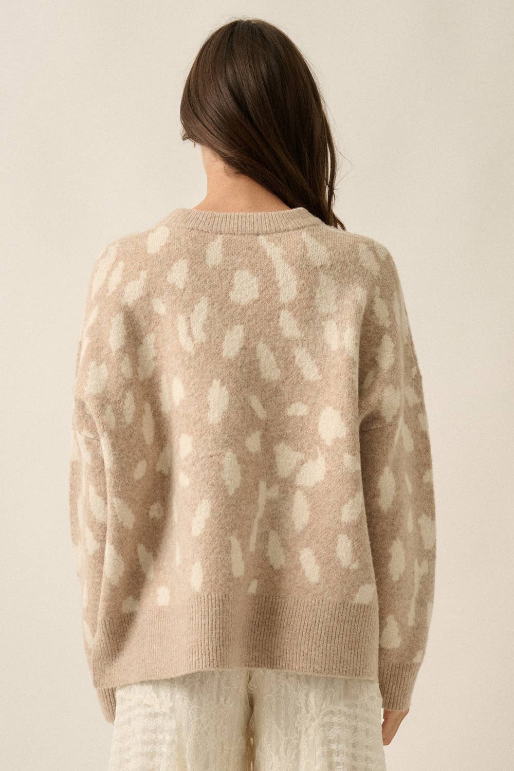 Spotted Jacquard Knit Sweater