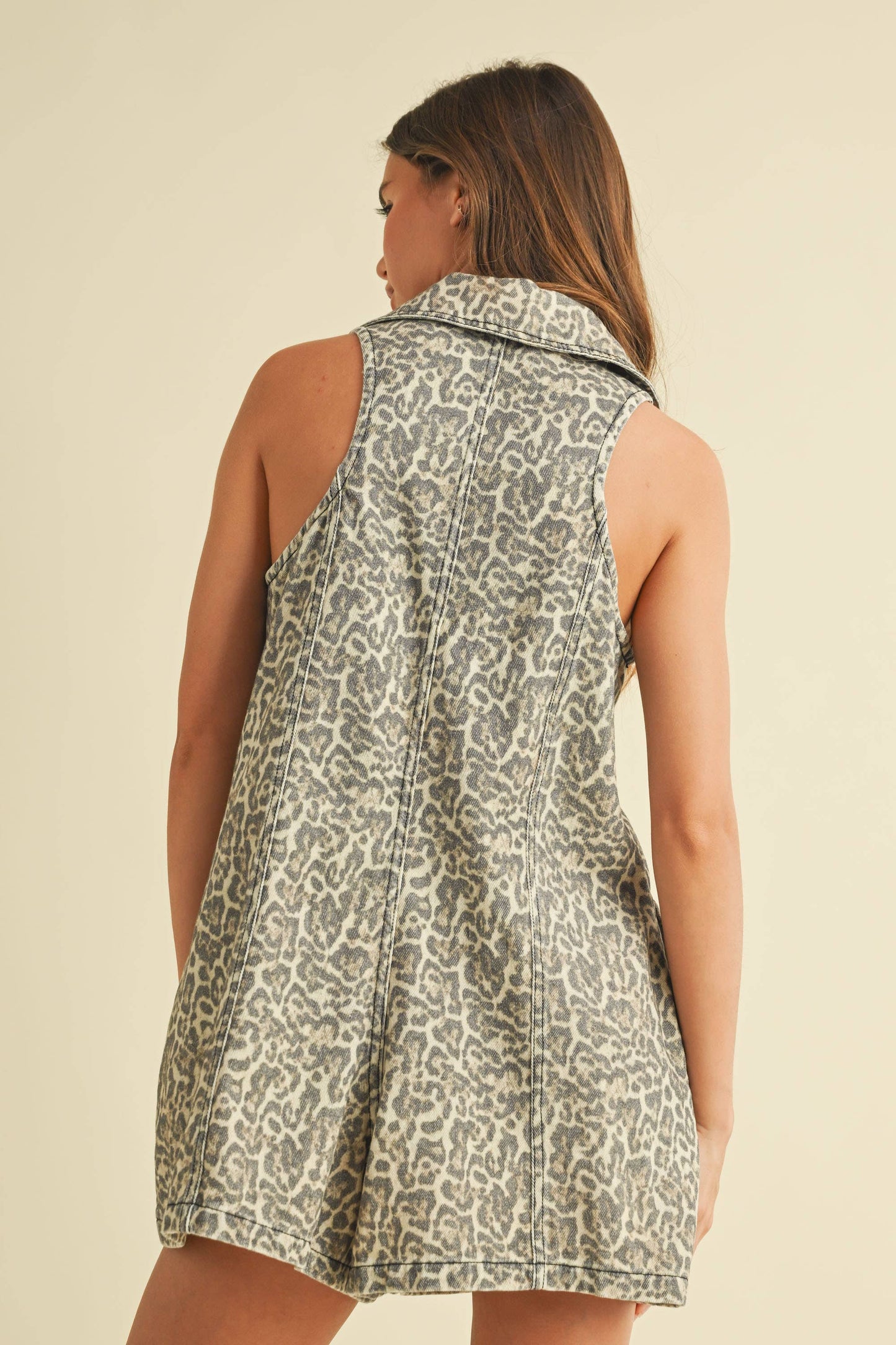 Leopard Collared Romper