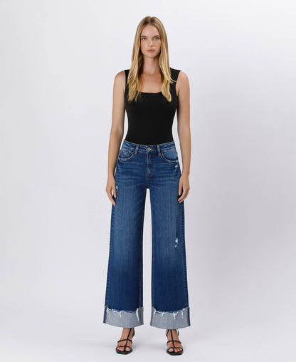 High Rise Cuffed Baggy Jean