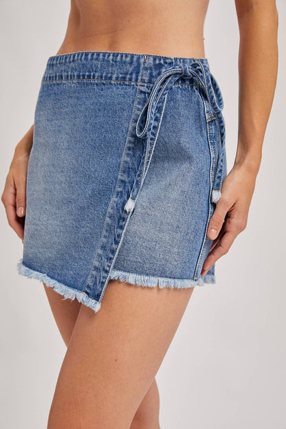 Denim Wrap Skort