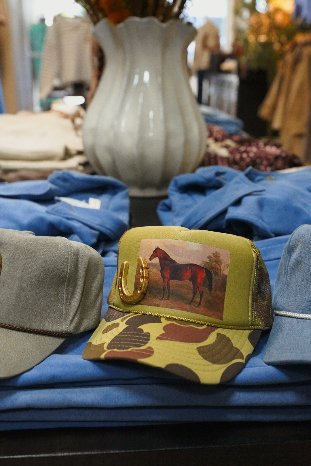 Vintage Horse Camo Trucker