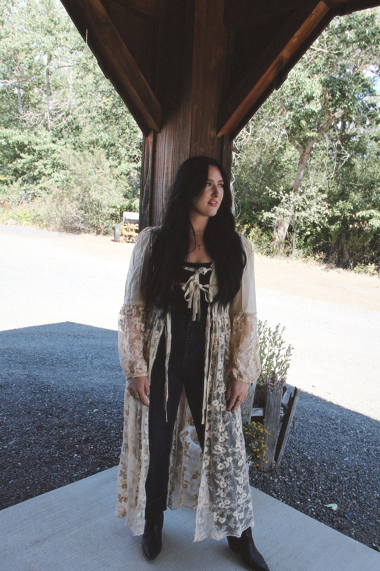 Embroidered Maxi Kimono