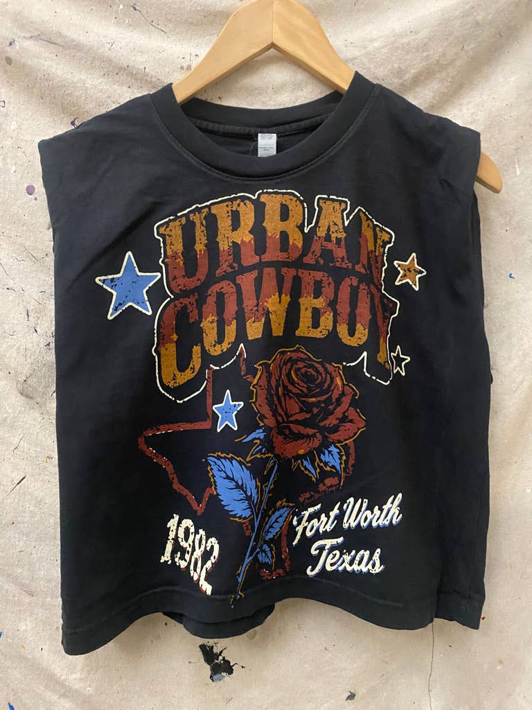 Urban Fort Worth Cowboy 1982 boxy Muscle crop top