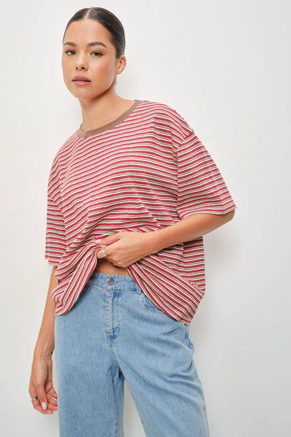 PIA STRIPED OVERSIZED TEE