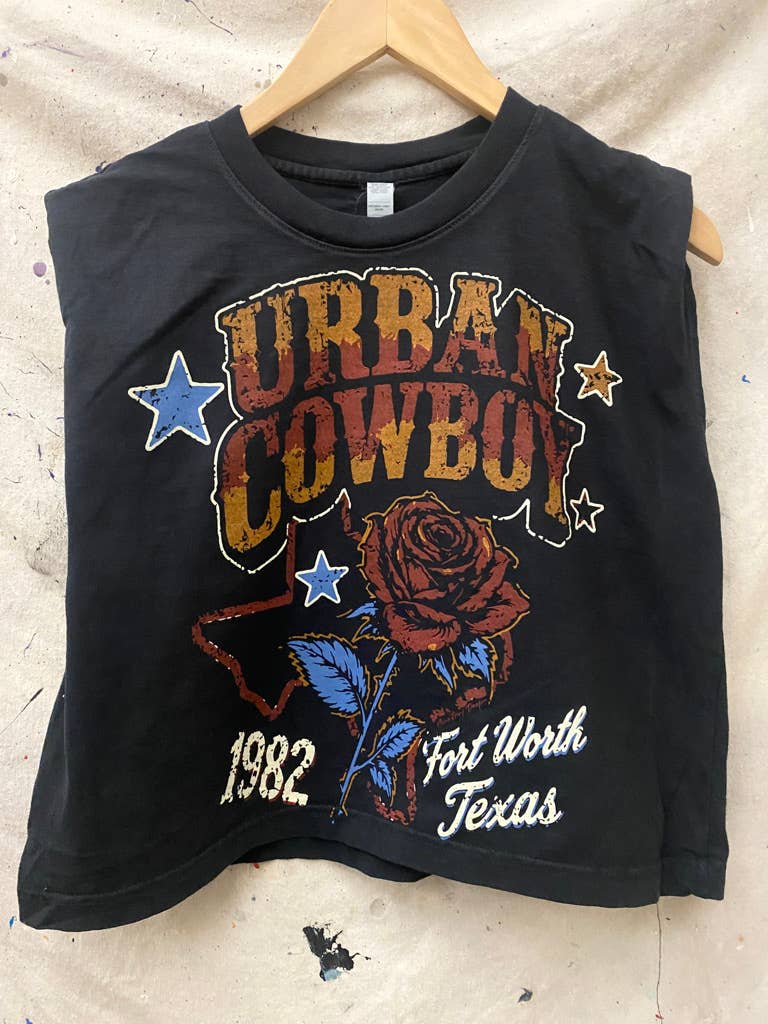 Urban Fort Worth Cowboy 1982 boxy Muscle crop top