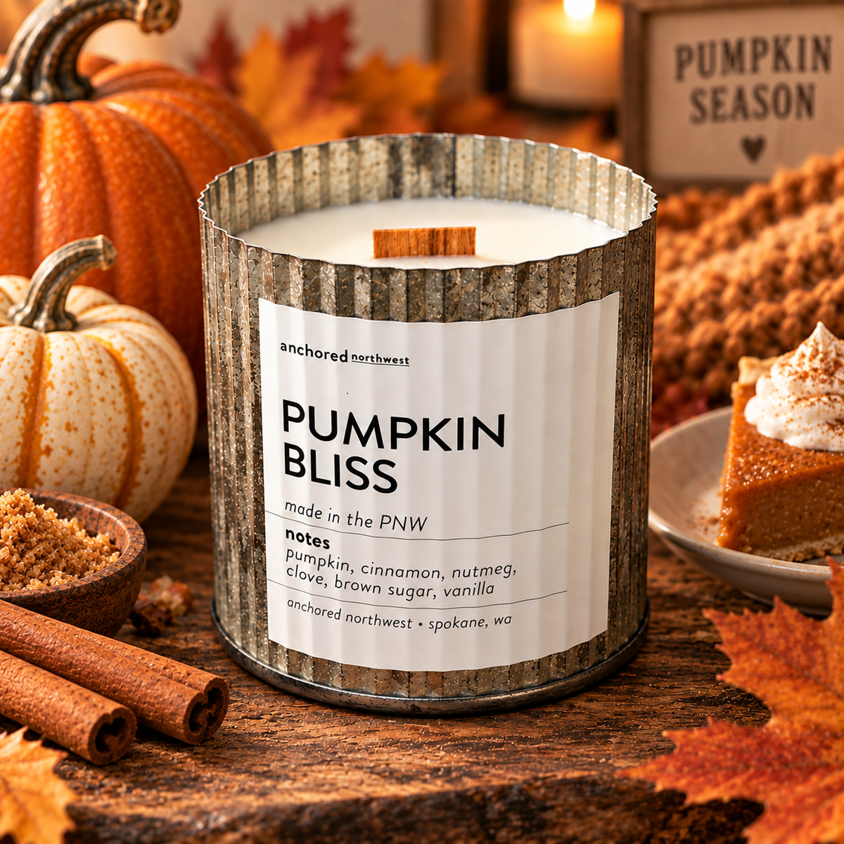 Pumpkin Bliss | Cozy Pumpkin Wood Wick Candle