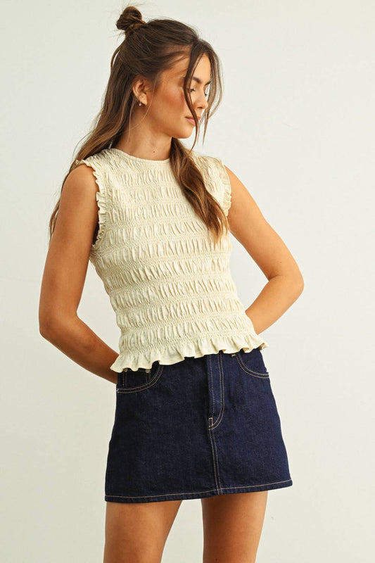 Smocking Tank in Oatmeal