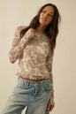 Flora Mesh Mock-Neck Top