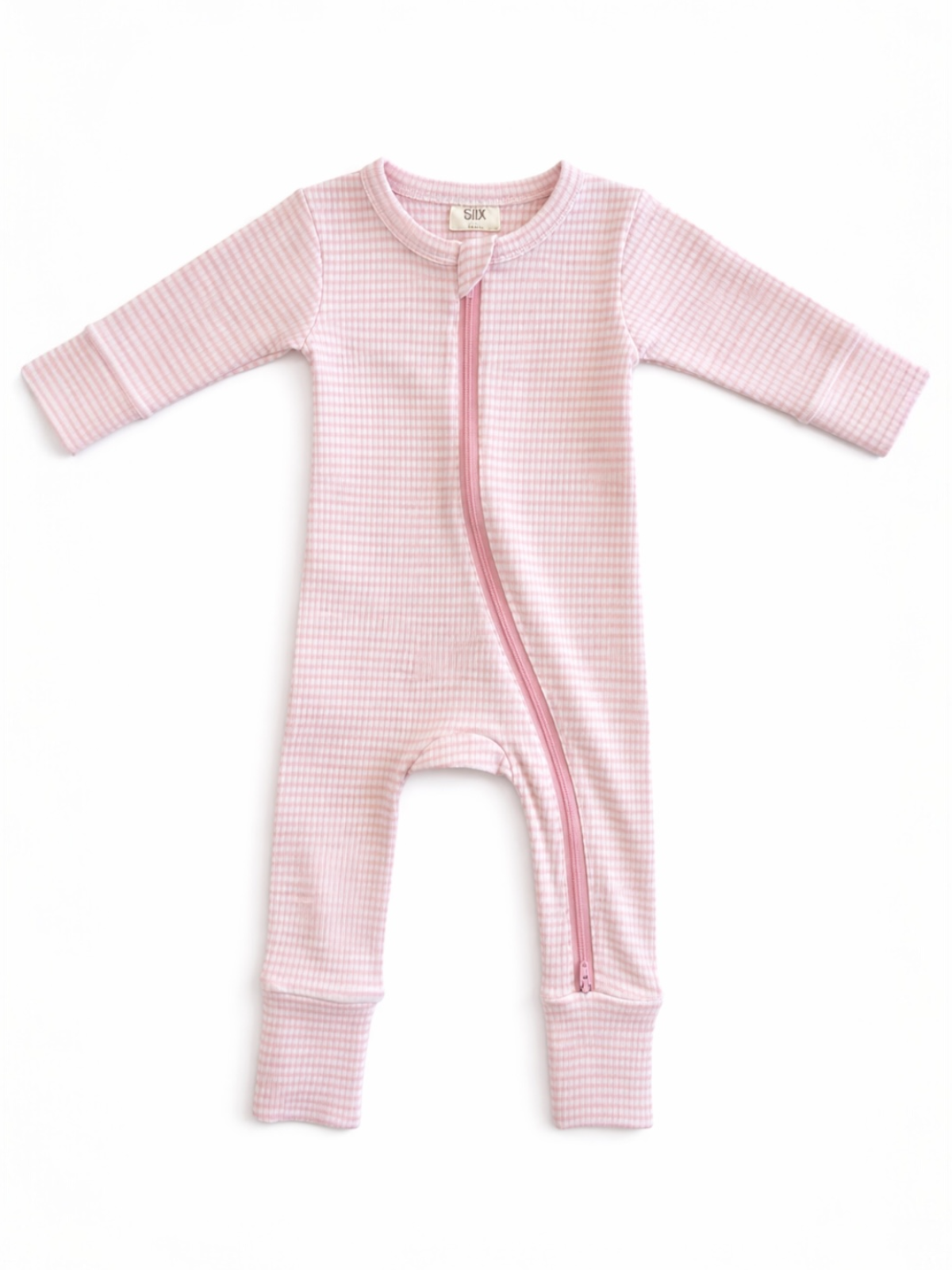 Pink Stripe / Ribbed Romper