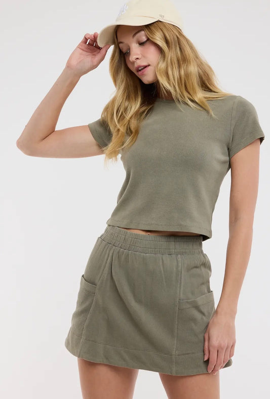 Knit Top + Skirt Set Charcoal