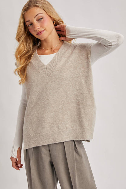 Oversized Knit Vest Oatmeal