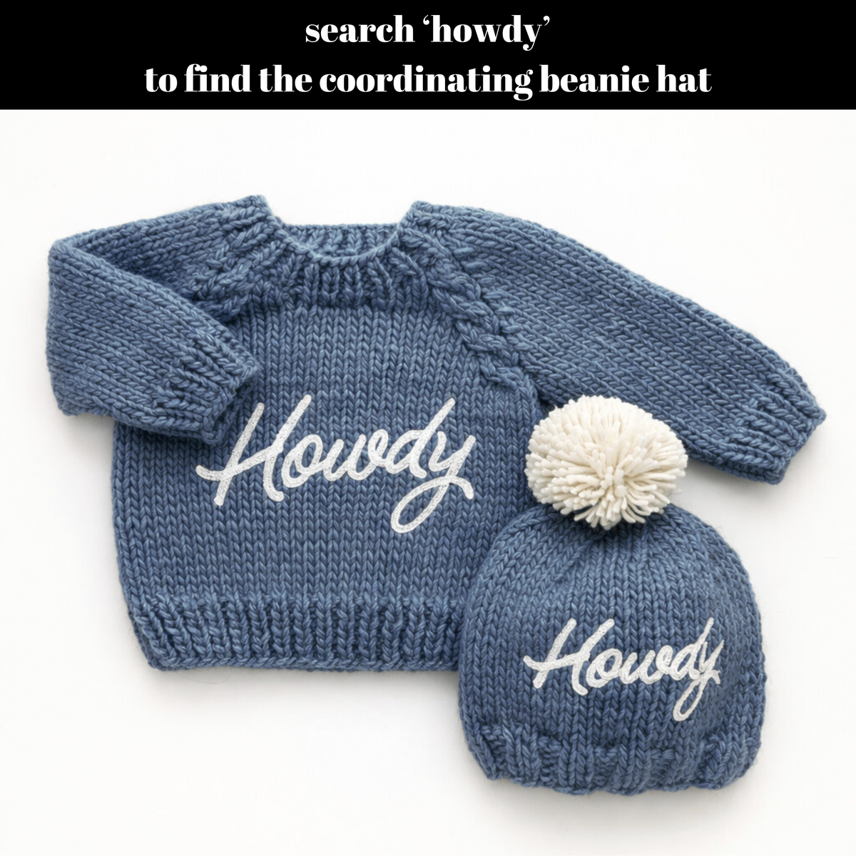 Howdy Sweater Slate Blue for Baby & Toddler