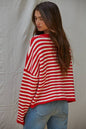 Knit Sweater Striped Button Cardi