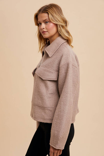 COLLARED BOUCLE JACKET