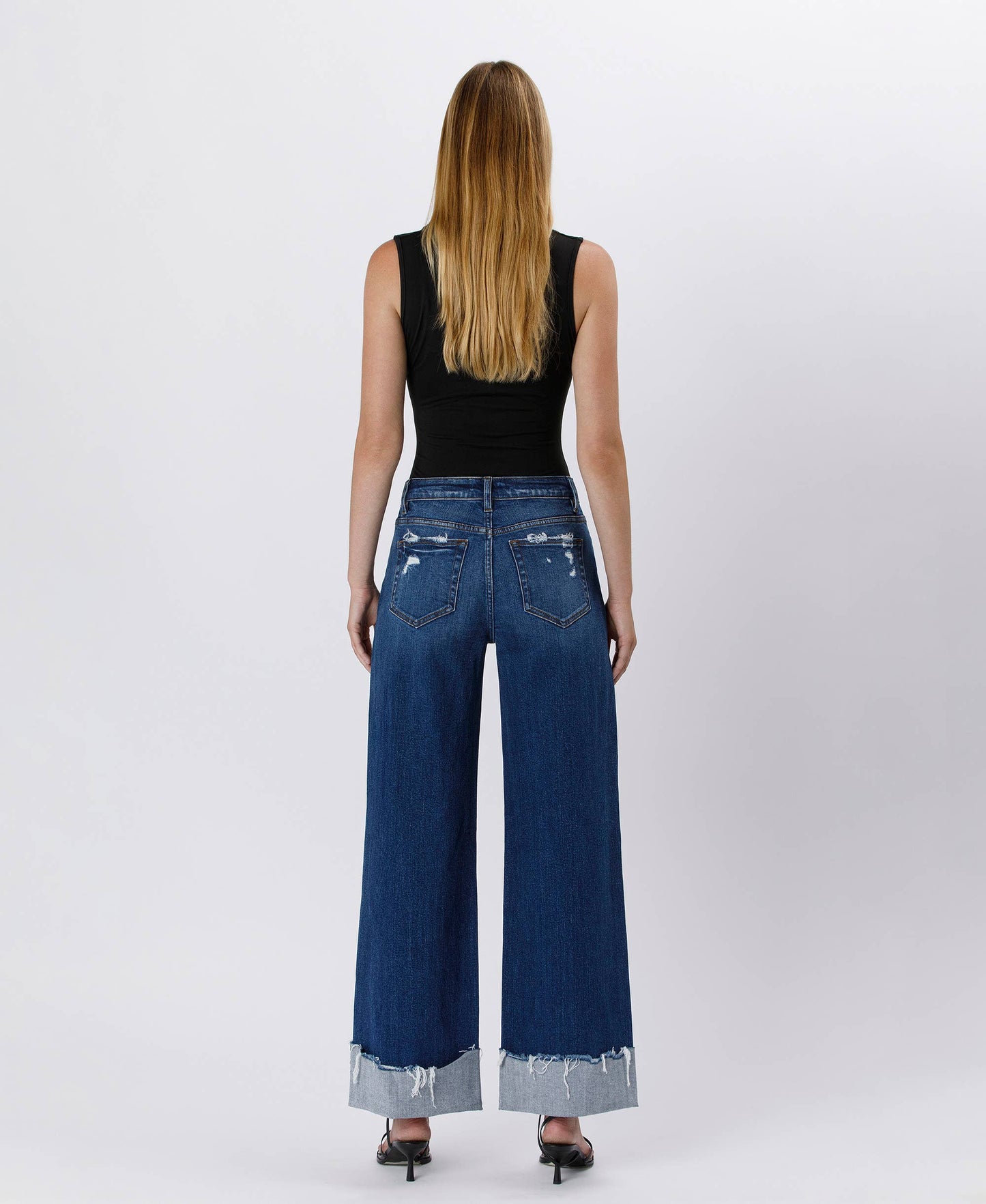 High Rise Cuffed Baggy Jean