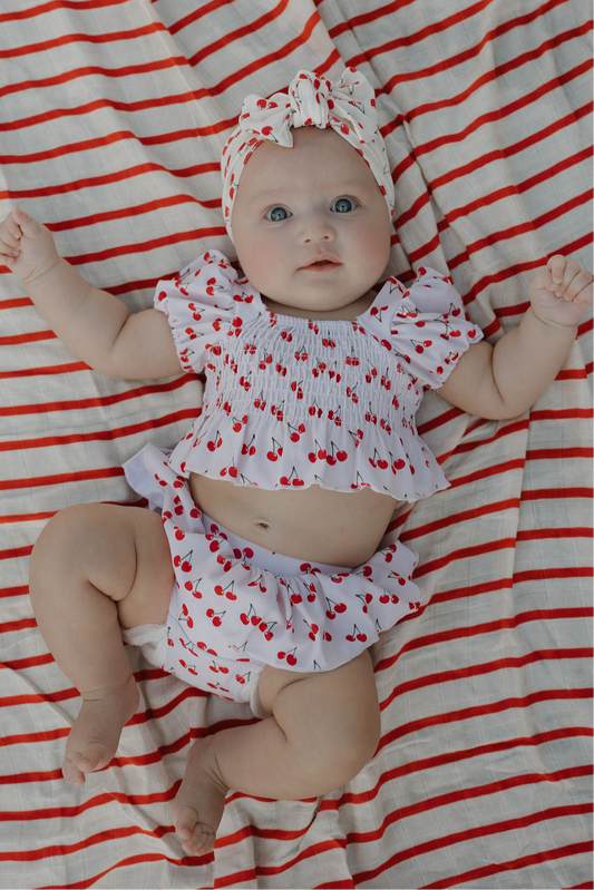 Toddler Two Piece Swimsuit | Sweetheart Cherries