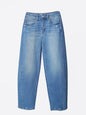 SUPER HIGH RISE MEDIUM WASH SEAMED BARREL JEANS T6589M