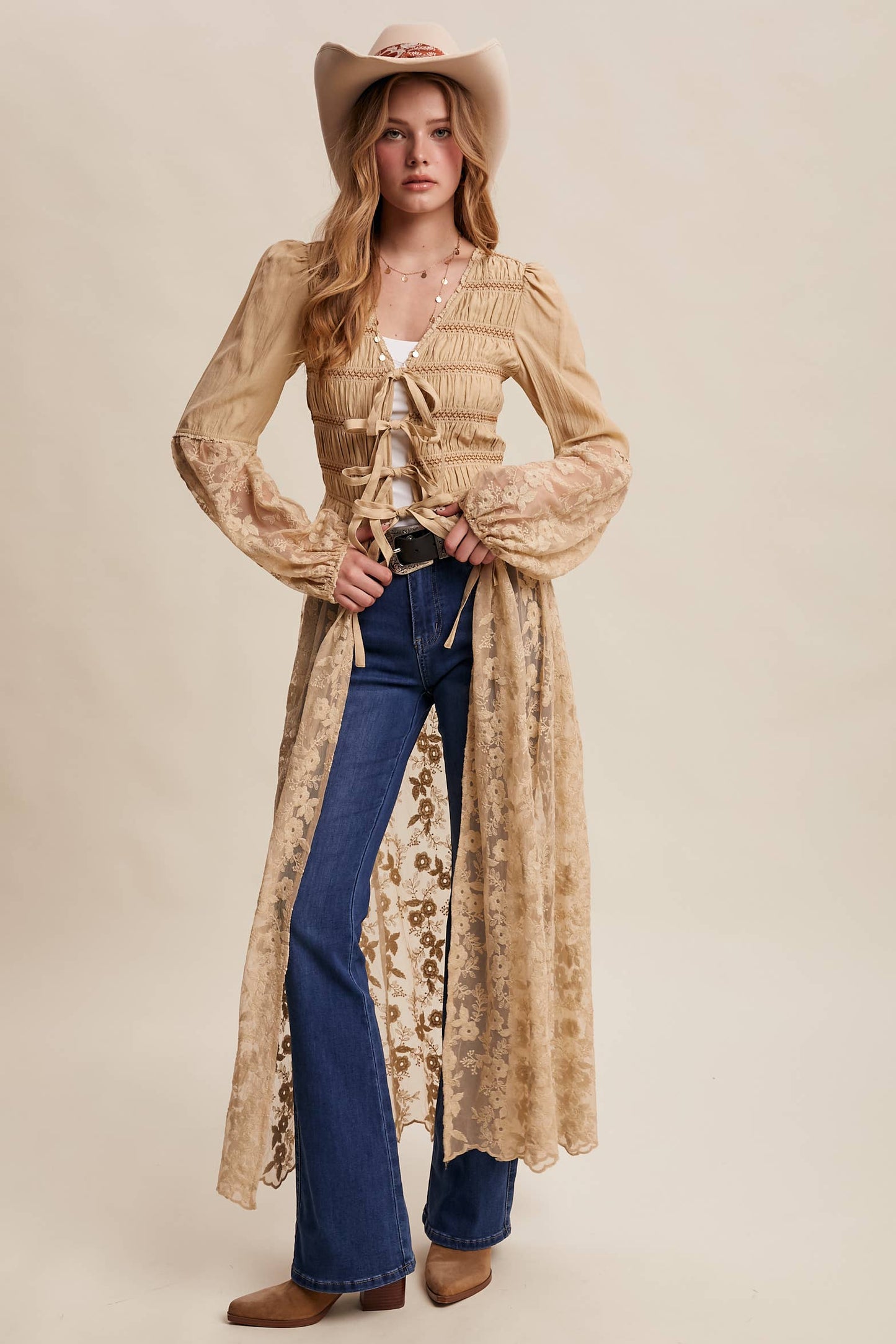 Embroidered Maxi Kimono