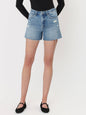 High Rise Denim A Line Short