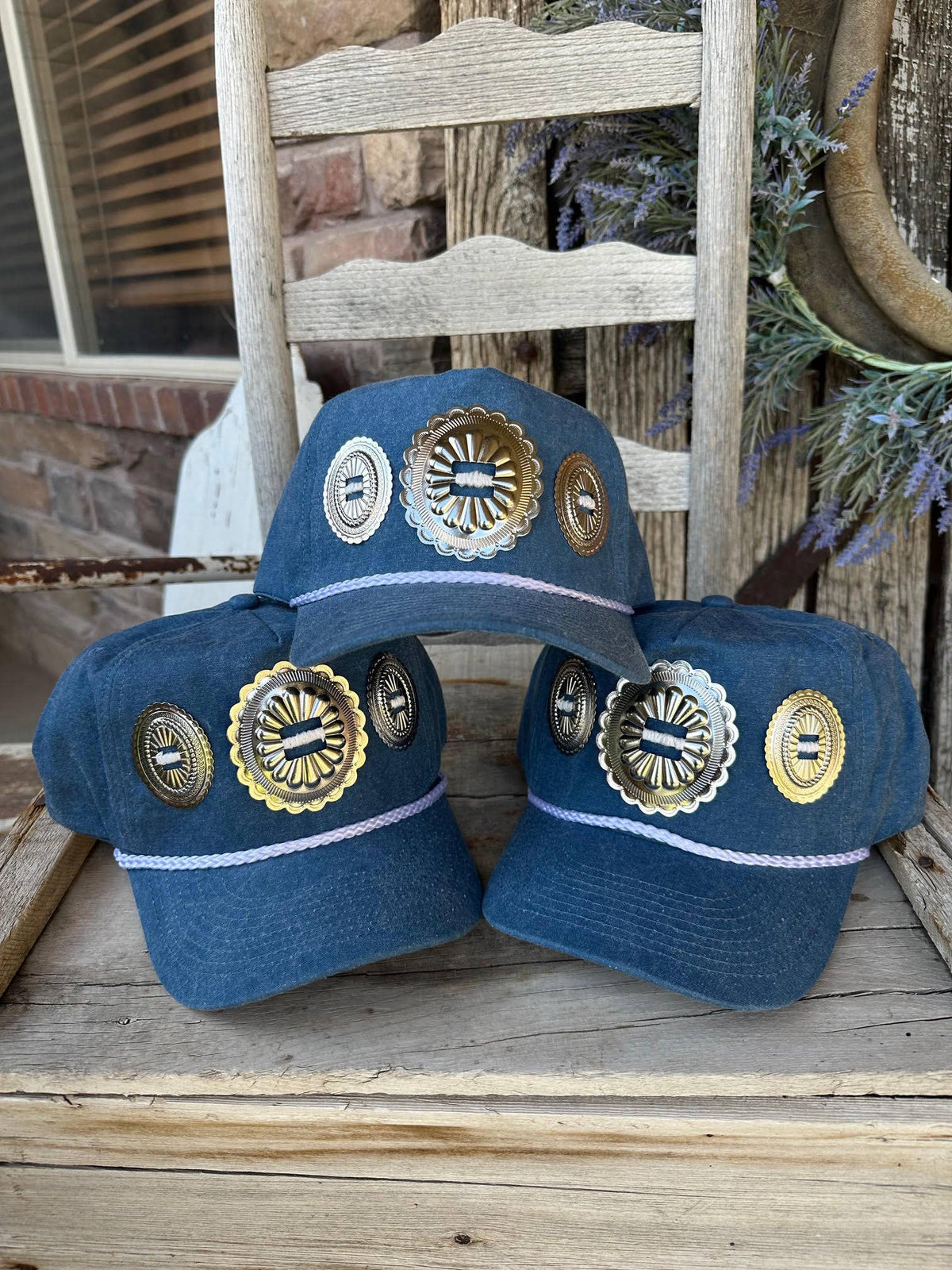 Denim Concho Trucker Hat