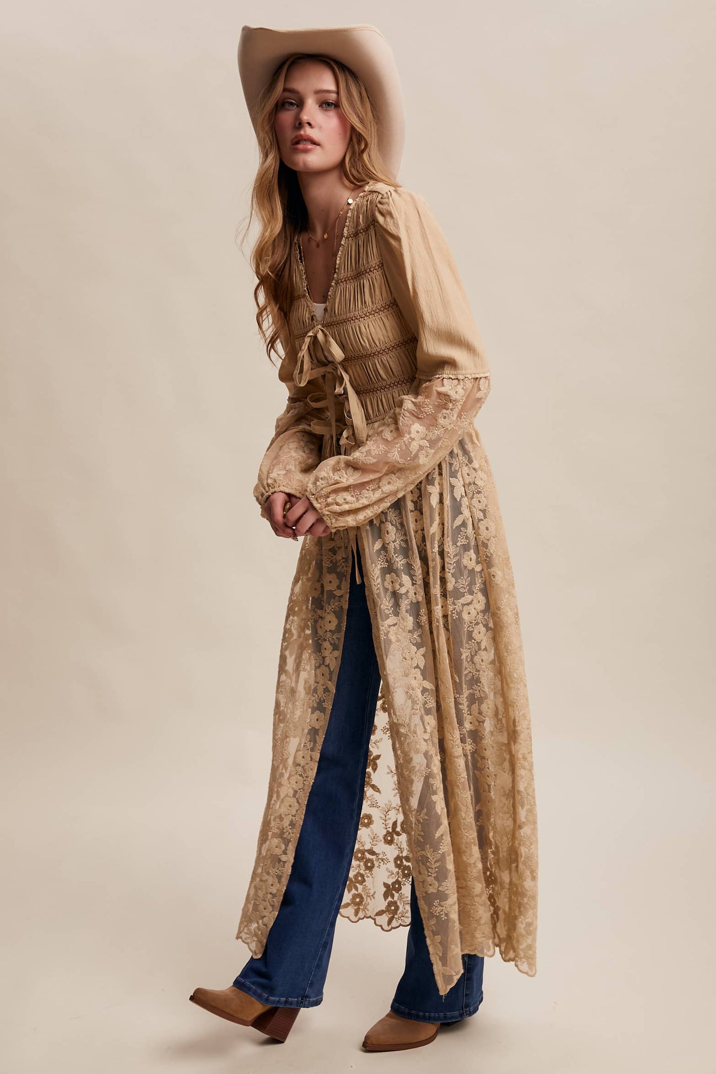Embroidered Maxi Kimono