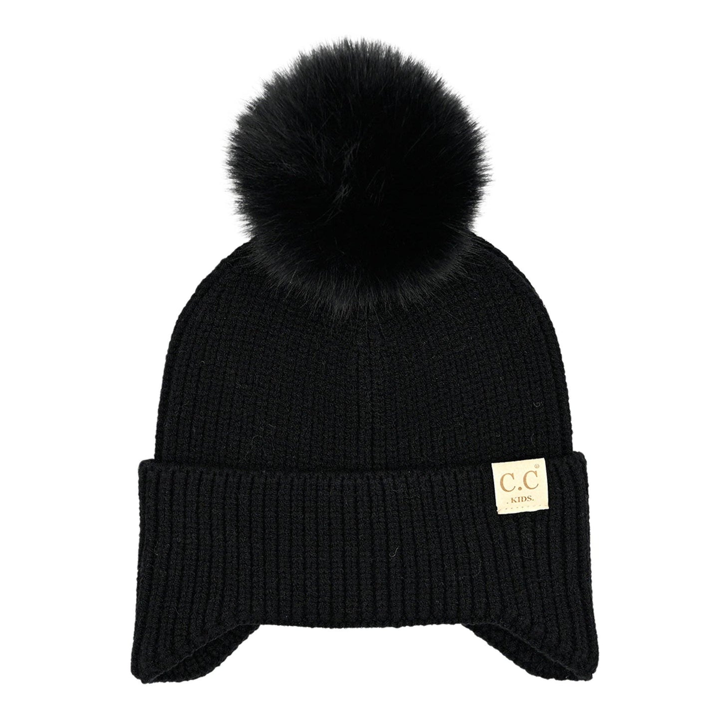 CC Toasty and Warm Pom Ear Flap Kids Beanie