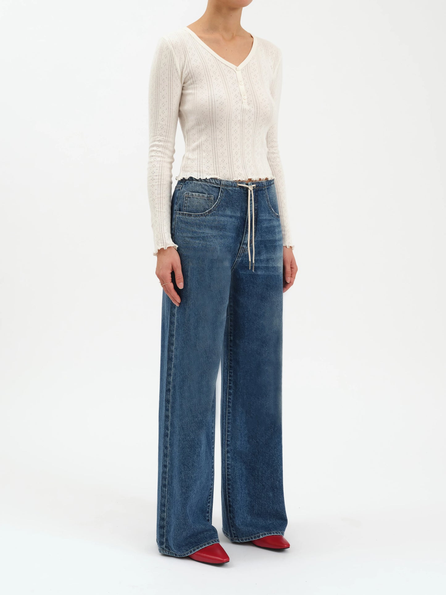 MADISON MID RISE WIDE LEG IN VINTAGE BLUE