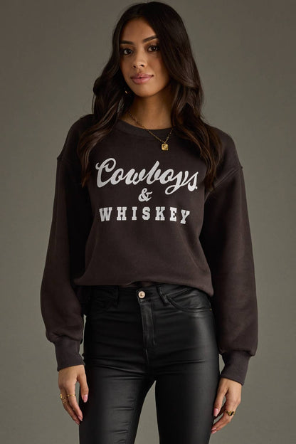 Charcoal Cowboys & Whiskey Sweatshirt