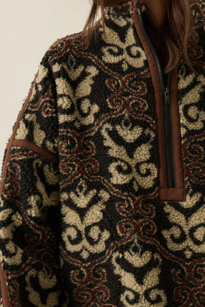 Ornate Sherpa Fleece Pullover
