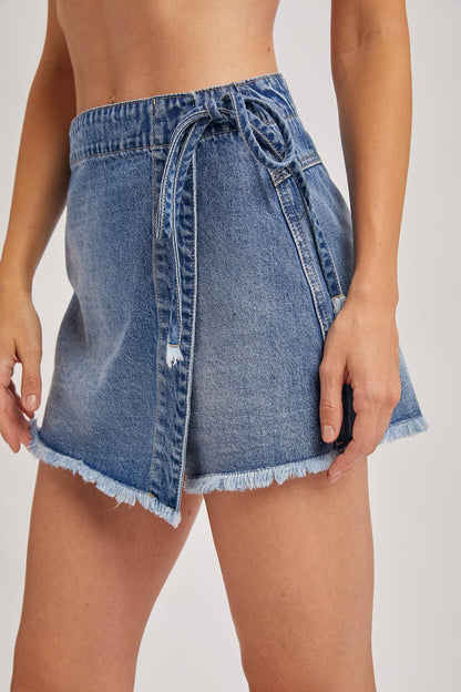 Denim Wrap Skort