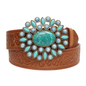 Western Floral Buckle with Floral Tooled Belt