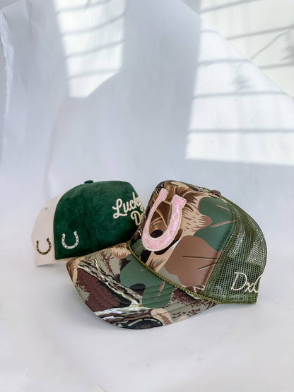 Camo Horseshoe Velvet Applique Hat