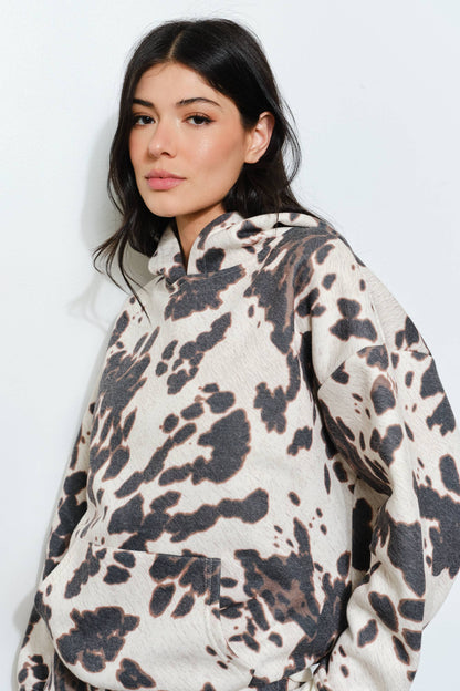 Cow Print Kayla Hoodie