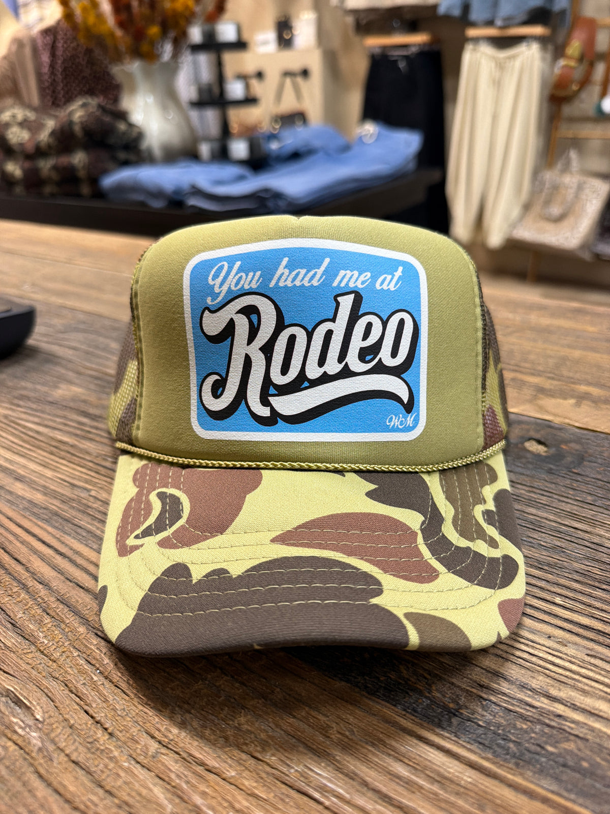 Rodeo Camo + Baby Blue Trucker Hat