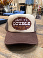 Make It A Double Brown + Cream Trucker Hat