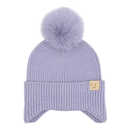 CC Toasty and Warm Pom Ear Flap Kids Beanie
