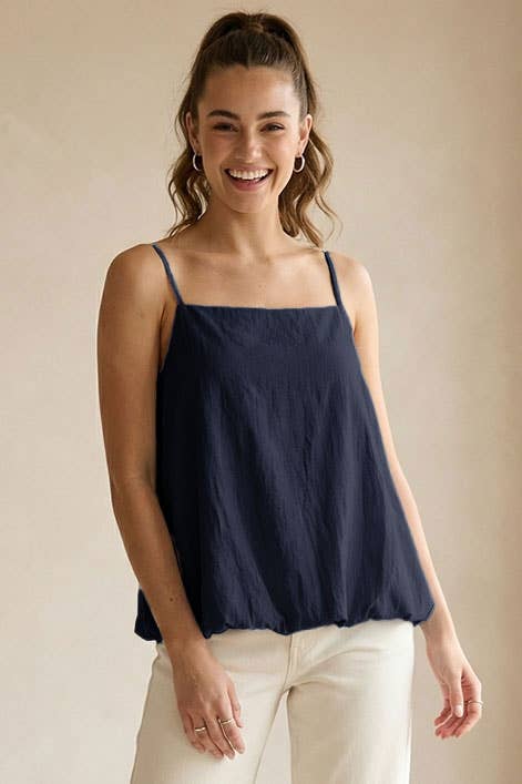 Billowy Top With Bubble Hem