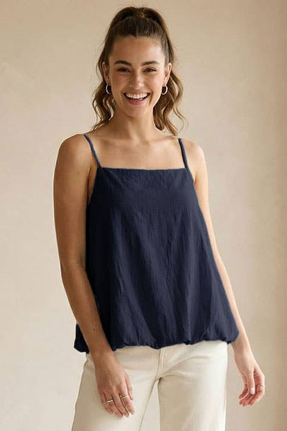 Billowy Top With Bubble Hem