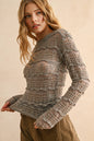 LACE TEXTURED LONG SLEEVE