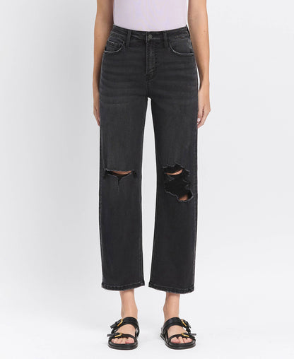 HIGH RISE BARREL JEANS T6568