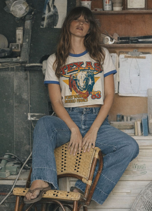 Texas 1983 Fort Worth Rodeo Crop Tee
